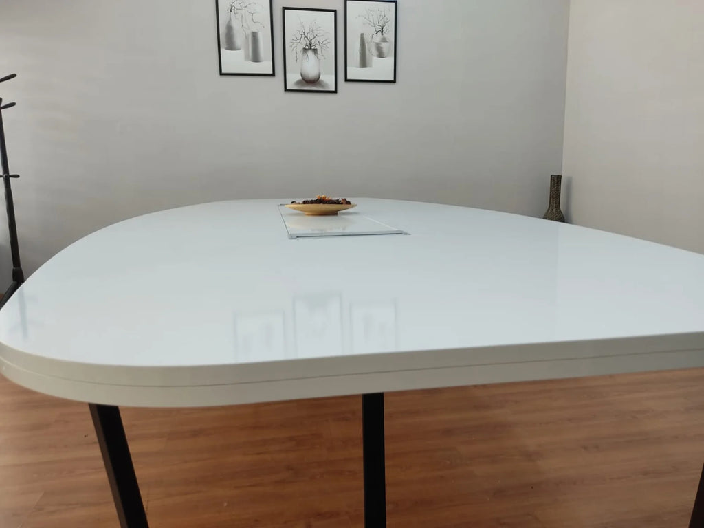 Büyük Oval Toplantı Masası Beyaz ISTANBUL
