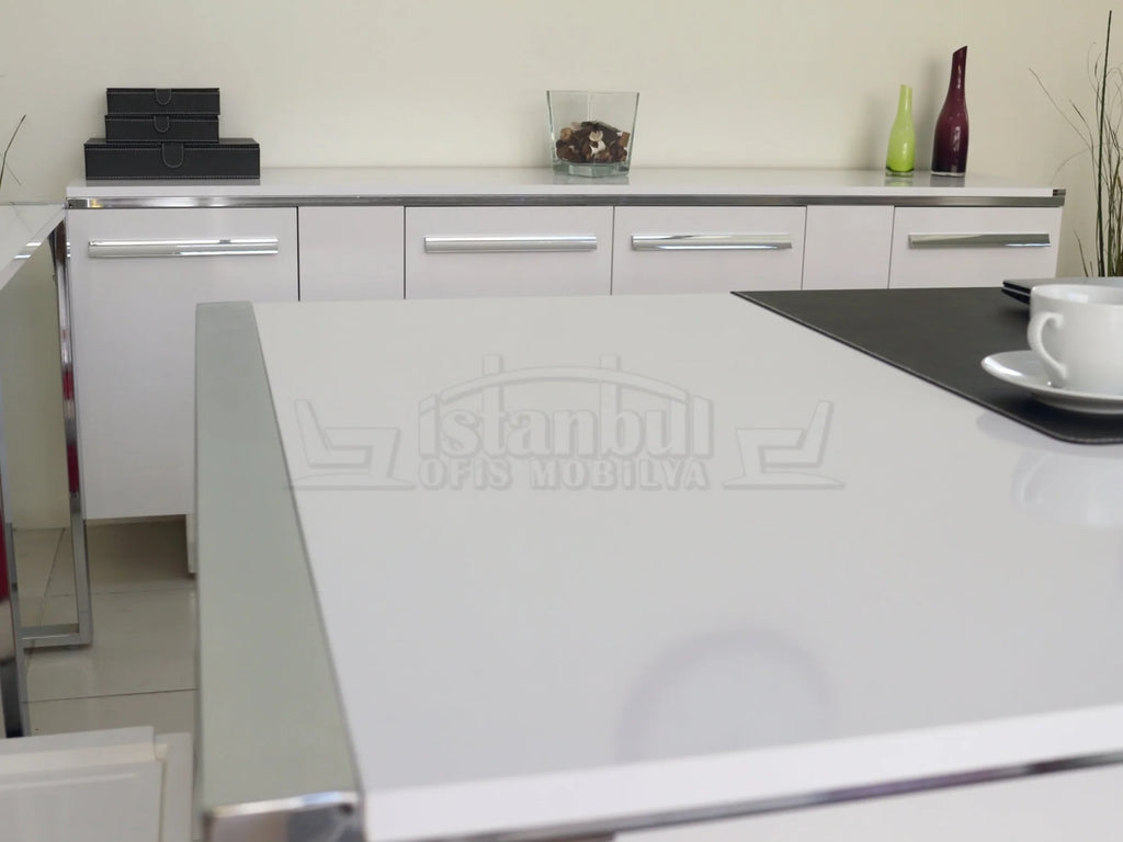 İstanbul Ofis Masası Apple Makam Takımı Hg.Beyaz ISTANBUL