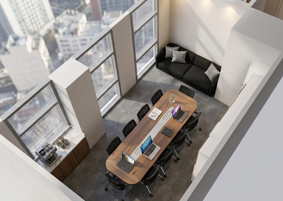 İstanbul Ofis Mobilya tarafından tasarlanan Dudullu OSB Atatürk Eğitim Kurumları için modern ahşap toplantı masası
