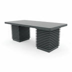İstanbul Ofis Mobilya'dan modern gri toplantı masası, 200x120x75 cm, özel üretim seçenekli, lüks ofisler için.