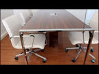 Apple Konferenztisch Hg.Nussbaum Chrom U-Gestell