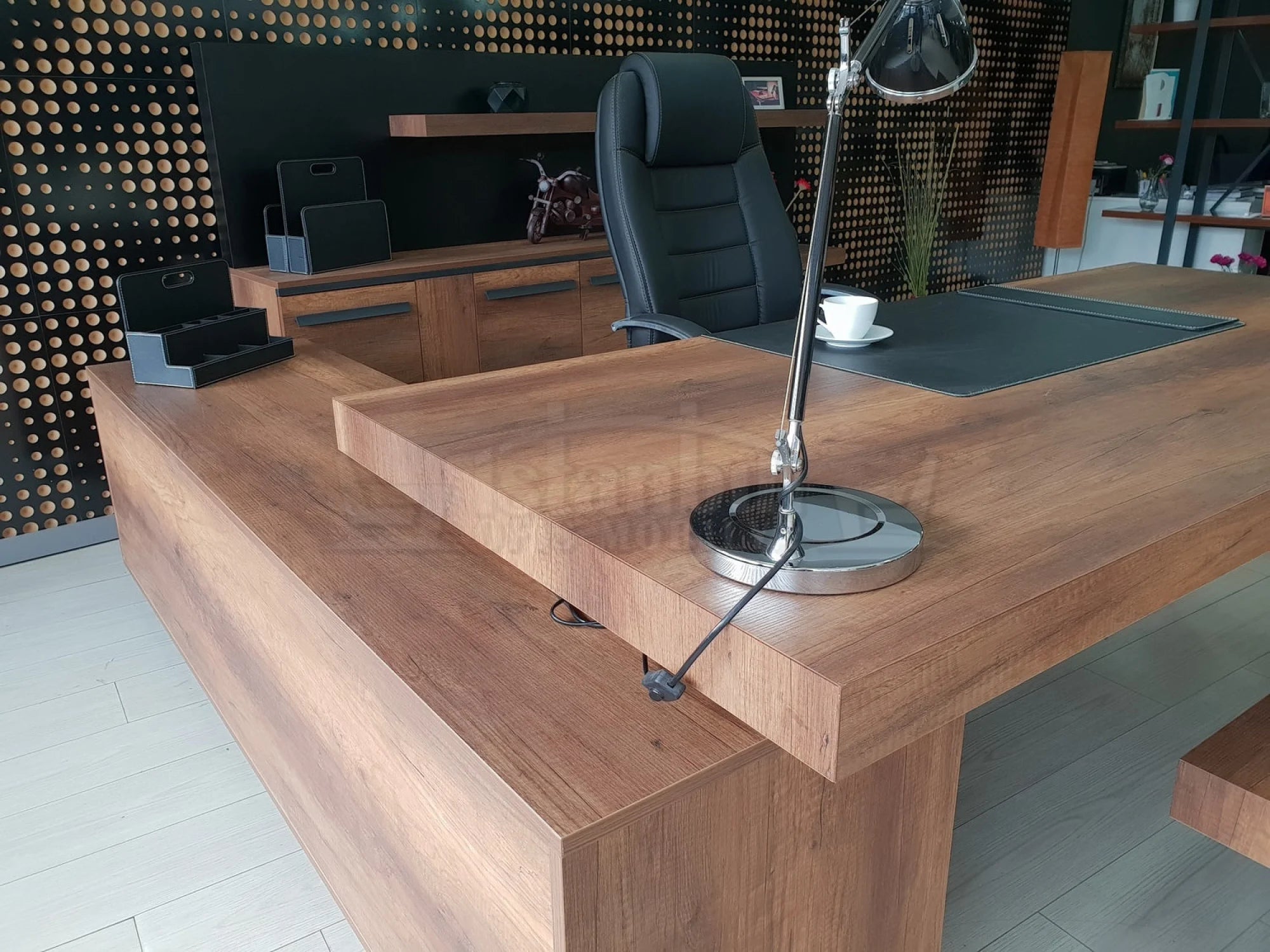 S Class Makam Masası Etejer Dolaplı Barok Siyah ISTANBUL-TSI