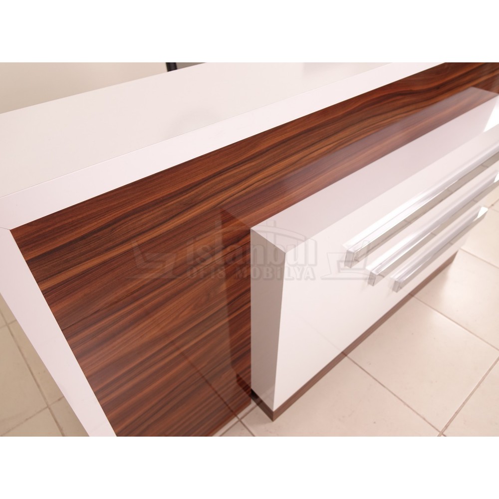 Box Schreibtisch Welcome Desk Walnut Verchromt