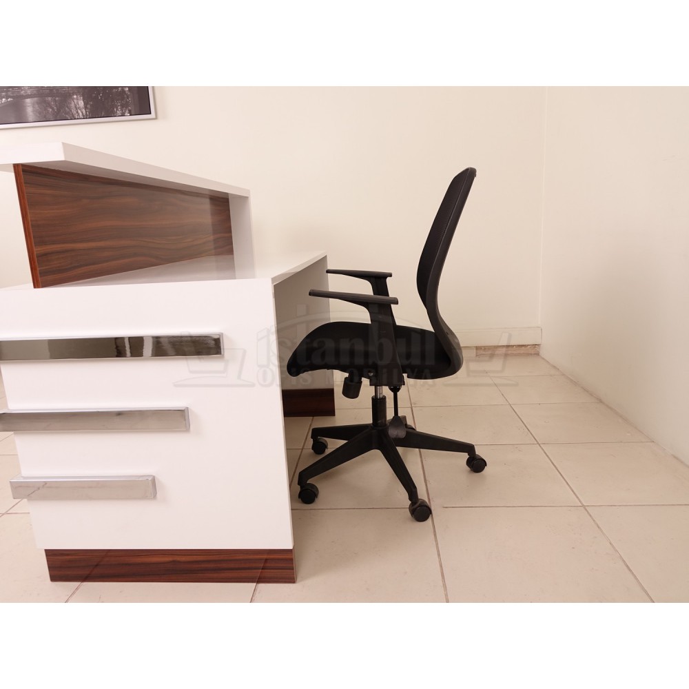 Box Schreibtisch Welcome Desk Walnut Verchromt