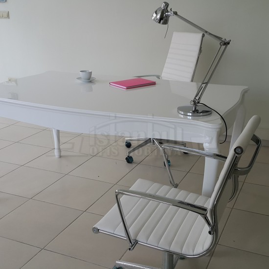 Lukens See Alta White Büro-Schreibtisch