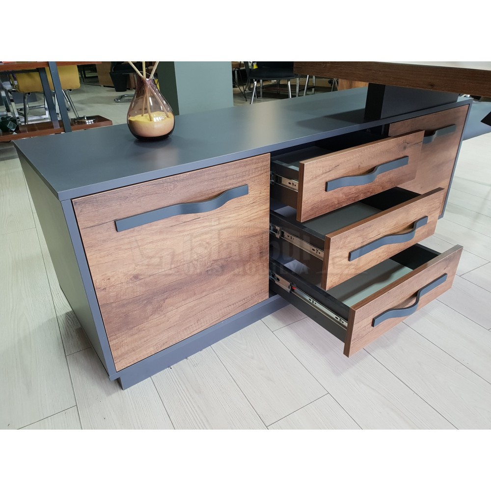 Eleganter Vorstand Regal Schrank Barock Anthrazit