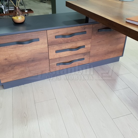 Eleganter Vorstand Regal Schrank Barock Anthrazit