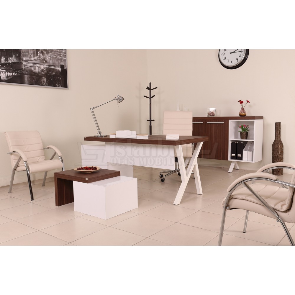 Canberra Vorstand Kommode Nussbaum Weiß