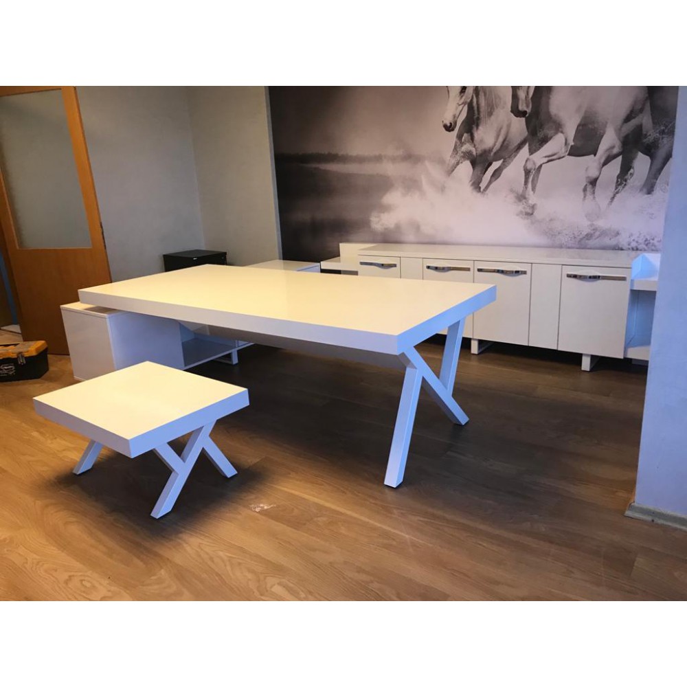 Weiß Executive Office Desk S-Klasse Large