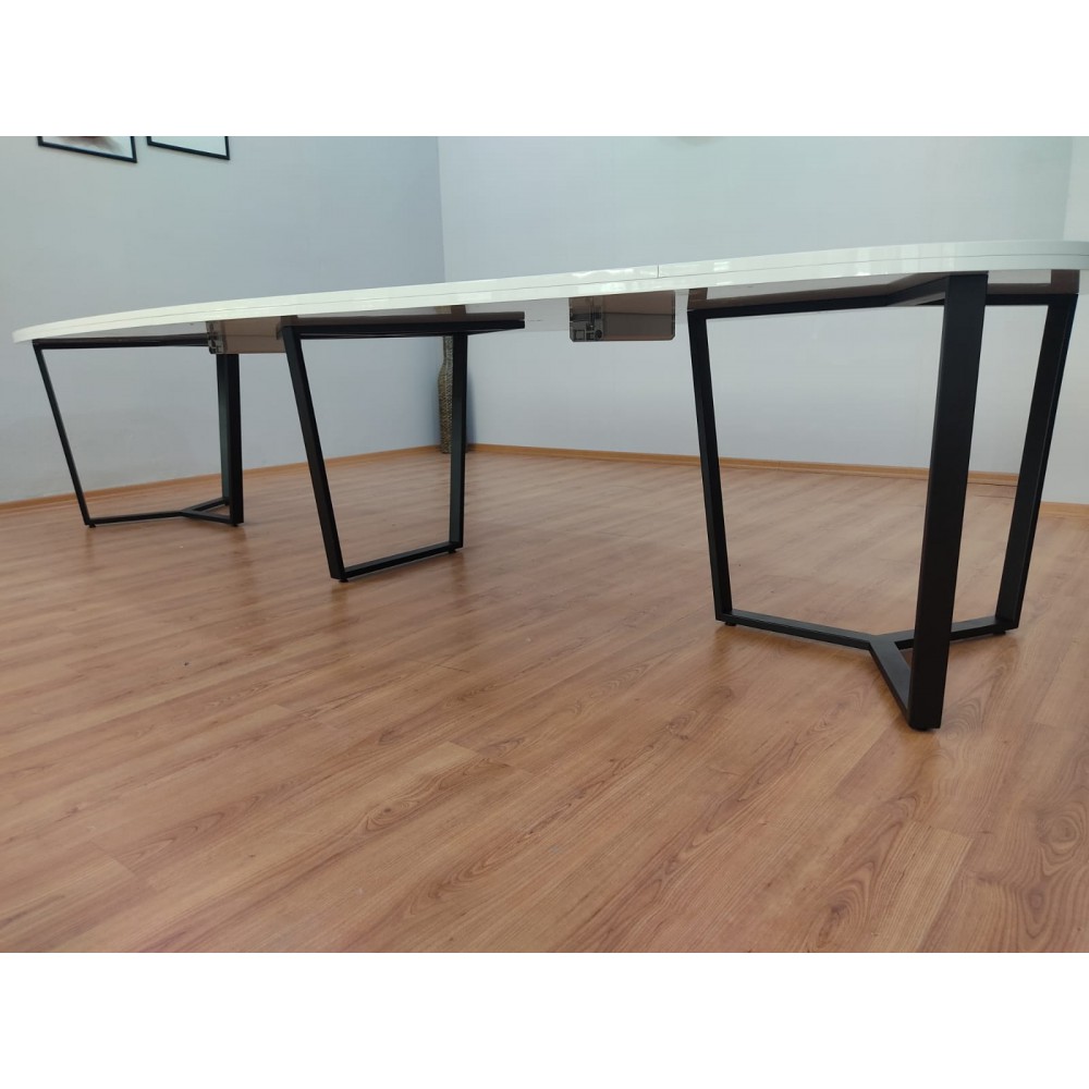 Großer Ovaler Besprechungstabelle Weiß