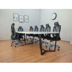 Großer Ovaler Besprechungstabelle Weiß