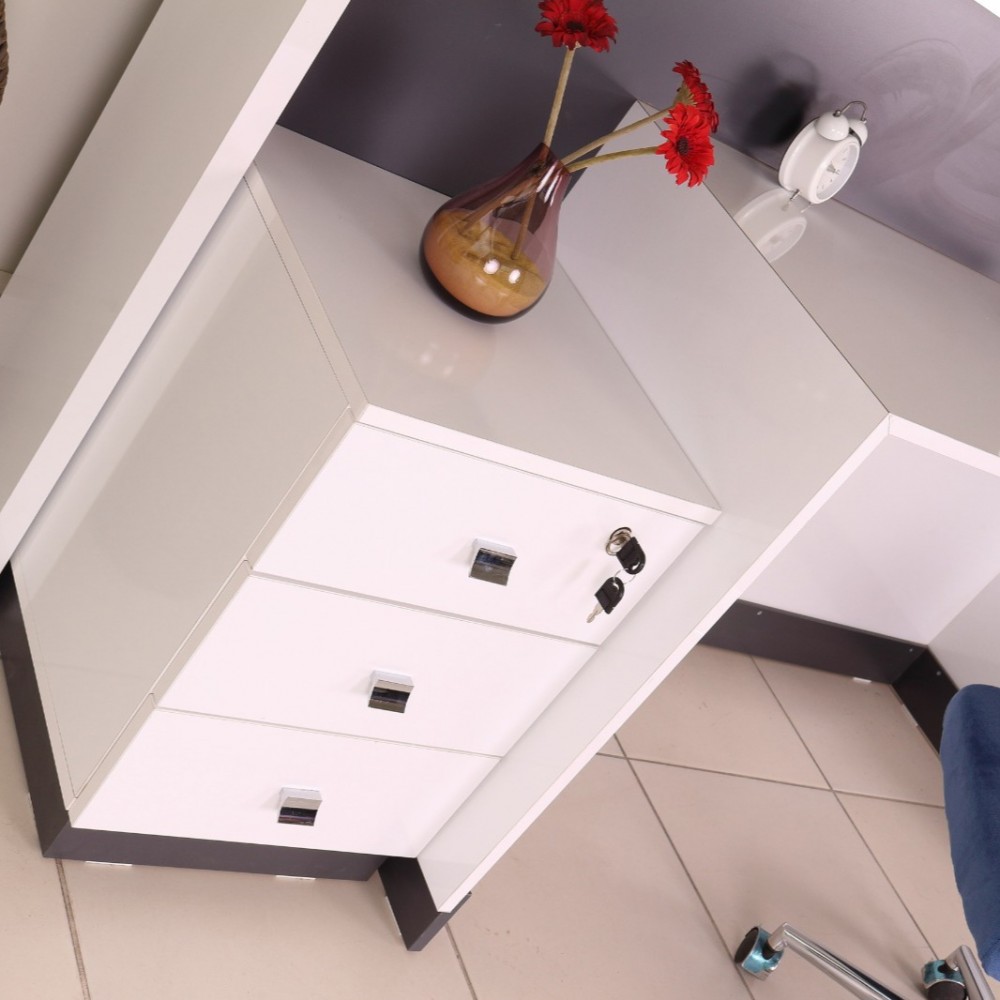 Box Office Rezeption Tisch Weiß Anthrazit Istanbul