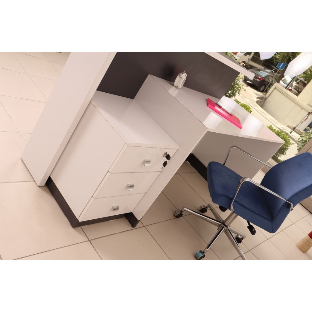 Box Office Rezeption Tisch Weiß Anthrazit Istanbul