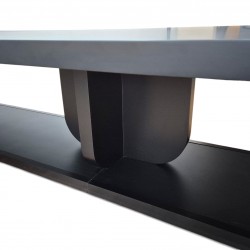 Großer, Schwarz Lackierter Besprechungstisch Für 20 Personen