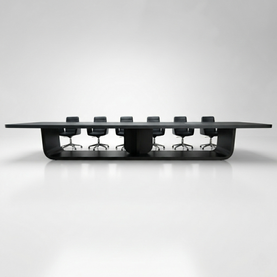 Großer, Schwarz Lackierter Besprechungstisch Für 20 Personen