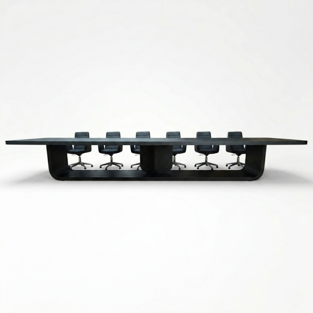Großer, Schwarz Lackierter Besprechungstisch Für 20 Personen