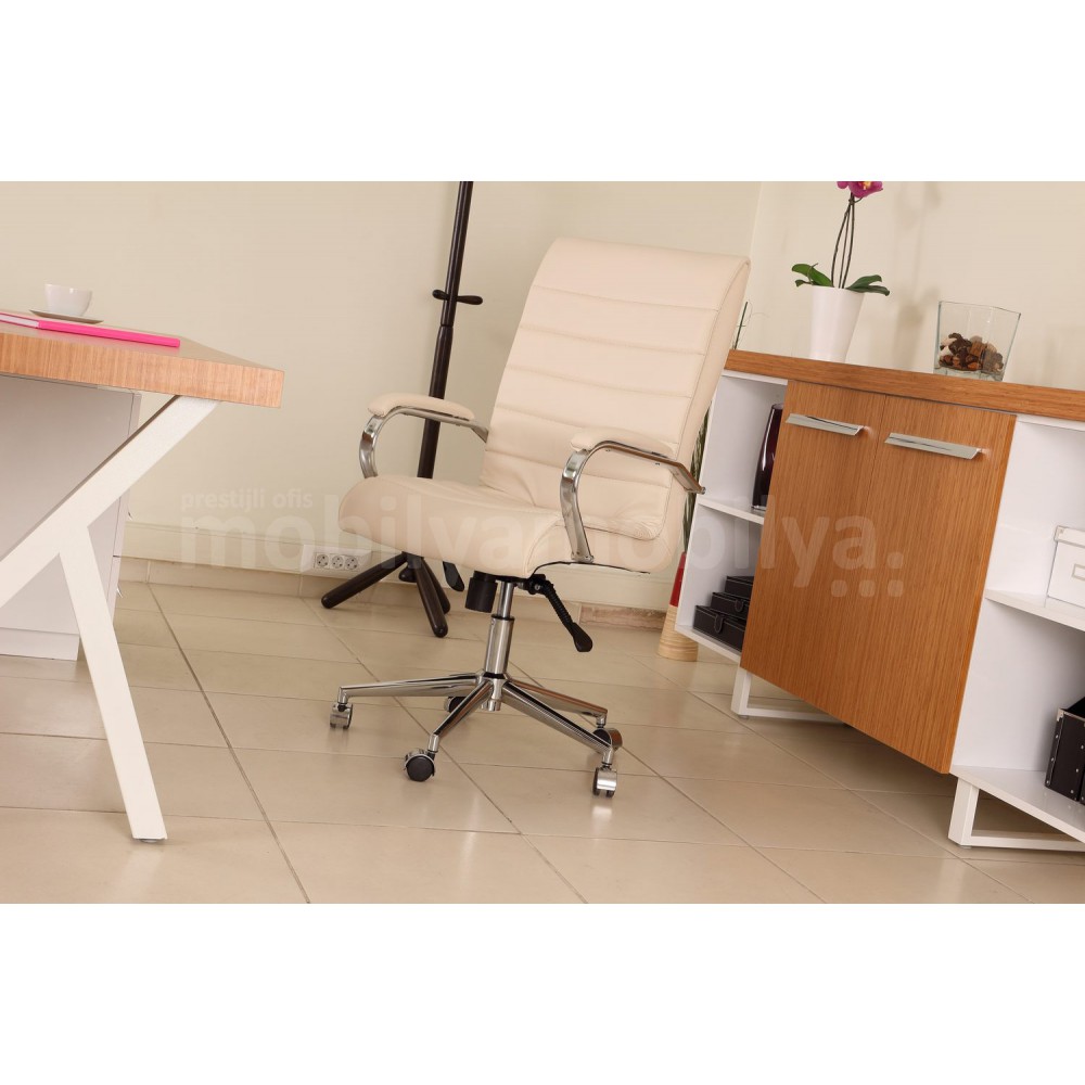 Canberra Executive Office Chair Bamboo White Line Tk.
