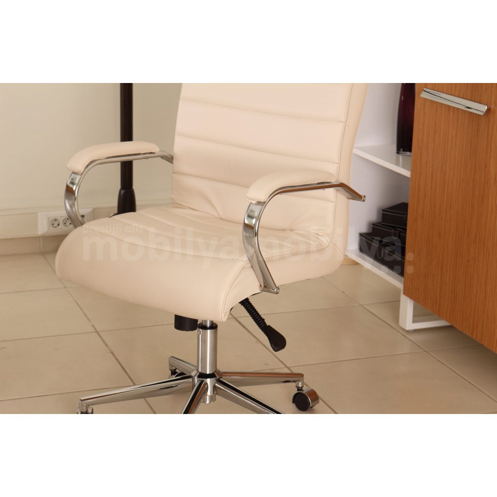 Canberra Executive Office Chair Bamboo White Line Tk.