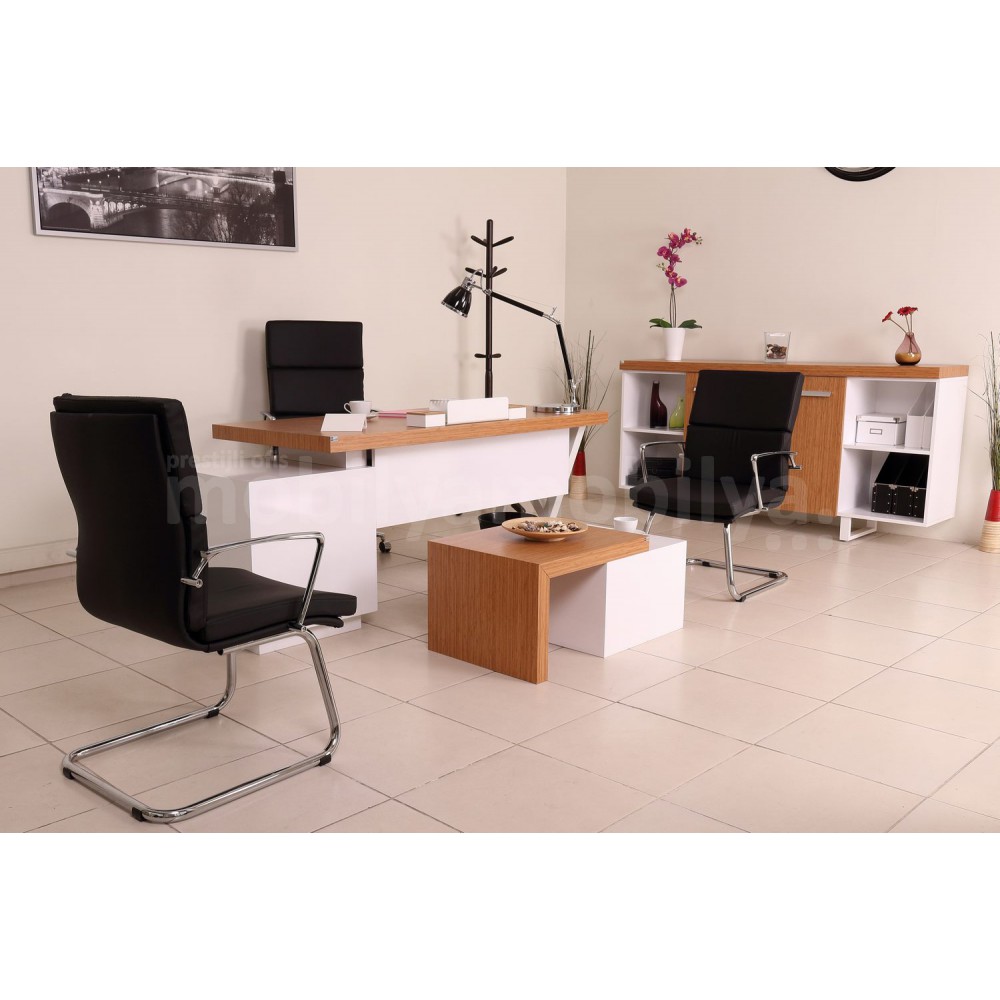 Canberra Executive Office Chair Bamboo White Line Tk.