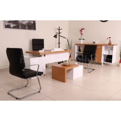 Canberra Executive Office Chair Bamboo White Line Tk.