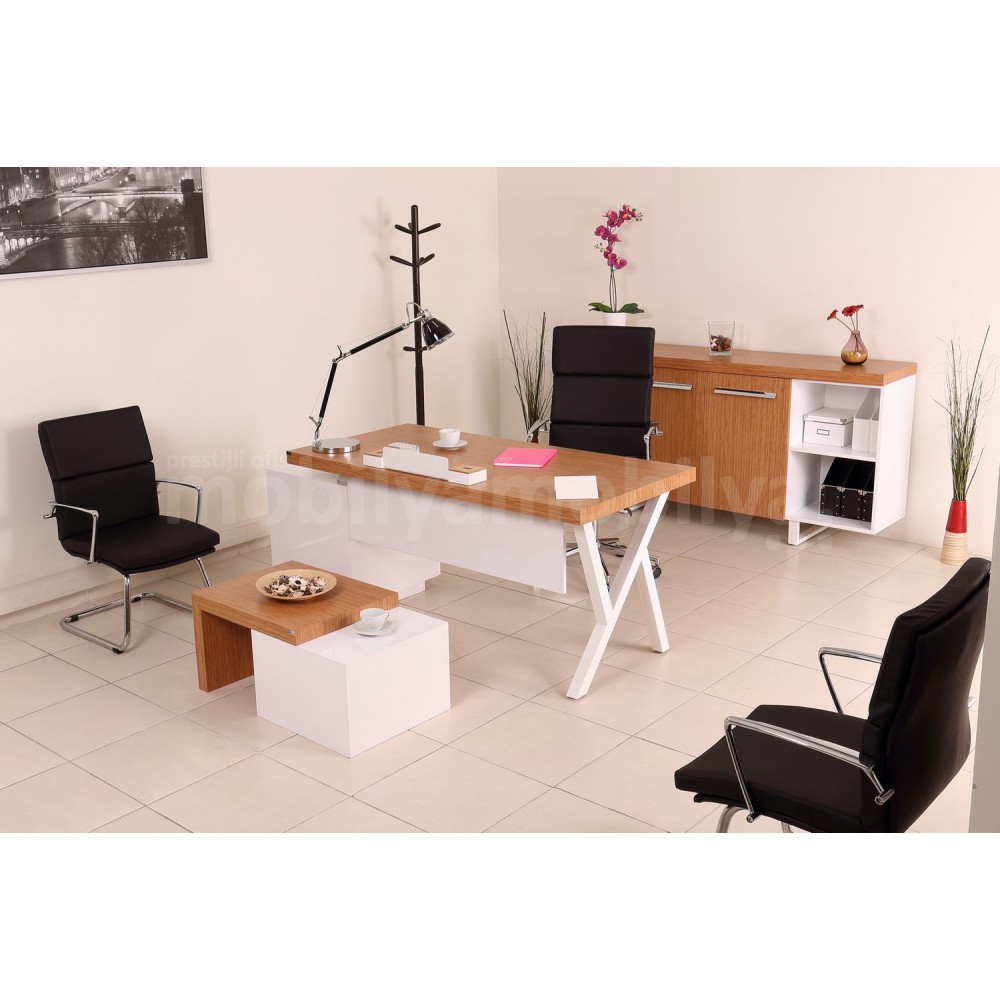 Canberra Executive Office Chair Bamboo White Line Tk.