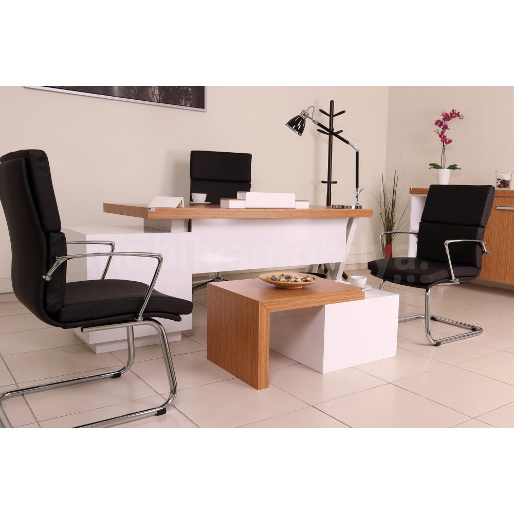 Canberra Executive Office Chair Bamboo White Line Tk.