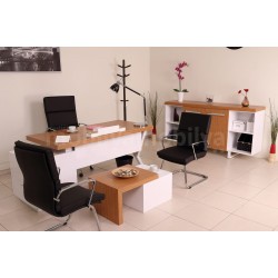 Canberra Executive Office Chair Bamboo White Line Tk.