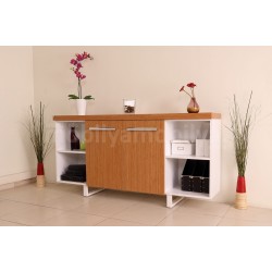 Canberra Executive Office Chair Bamboo White Line Tk.