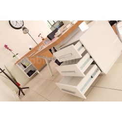 Canberra Executive Office Chair Bamboo White Line Tk.